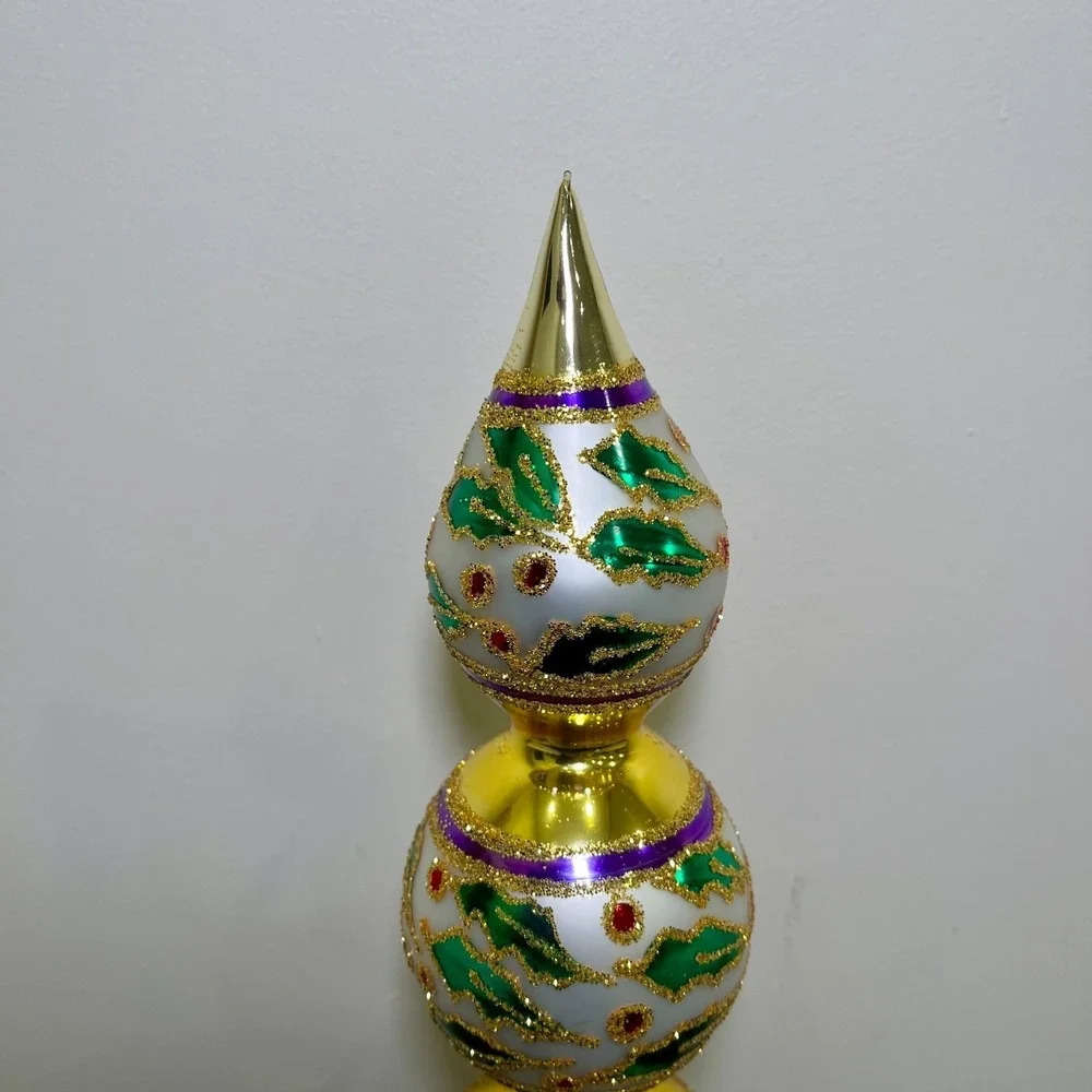 Christopher Radko Retired‎ Vintage Extremely Rare HOLLY RIBBONS FINIAL 1993